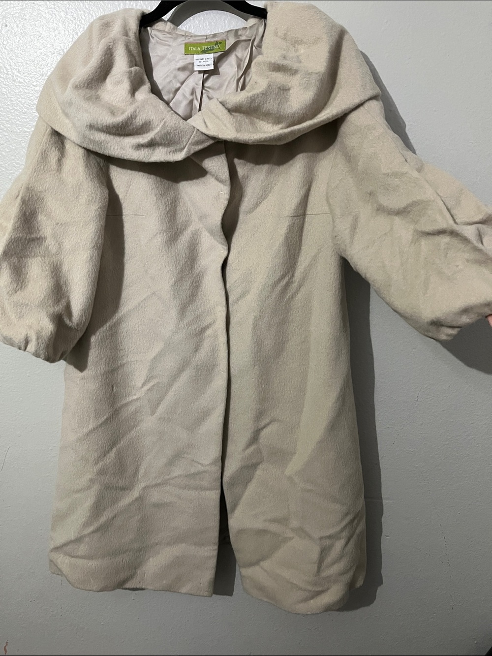 Itala Testino BabyAlpaca/Wool Blend Shawl Collar Trench Coat - Picture 4 of 8